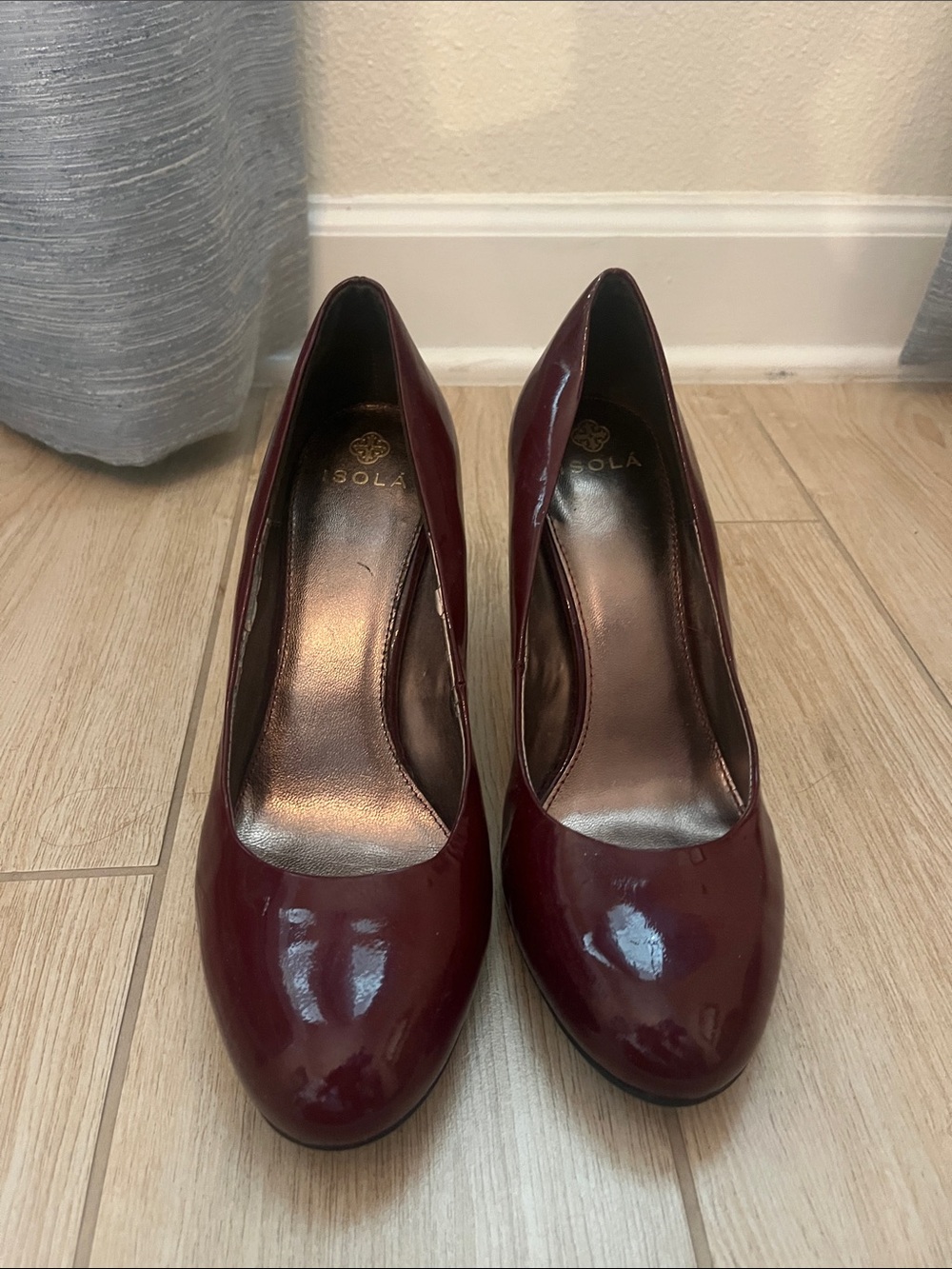 Isola Wine Red Patent Leather Pumps